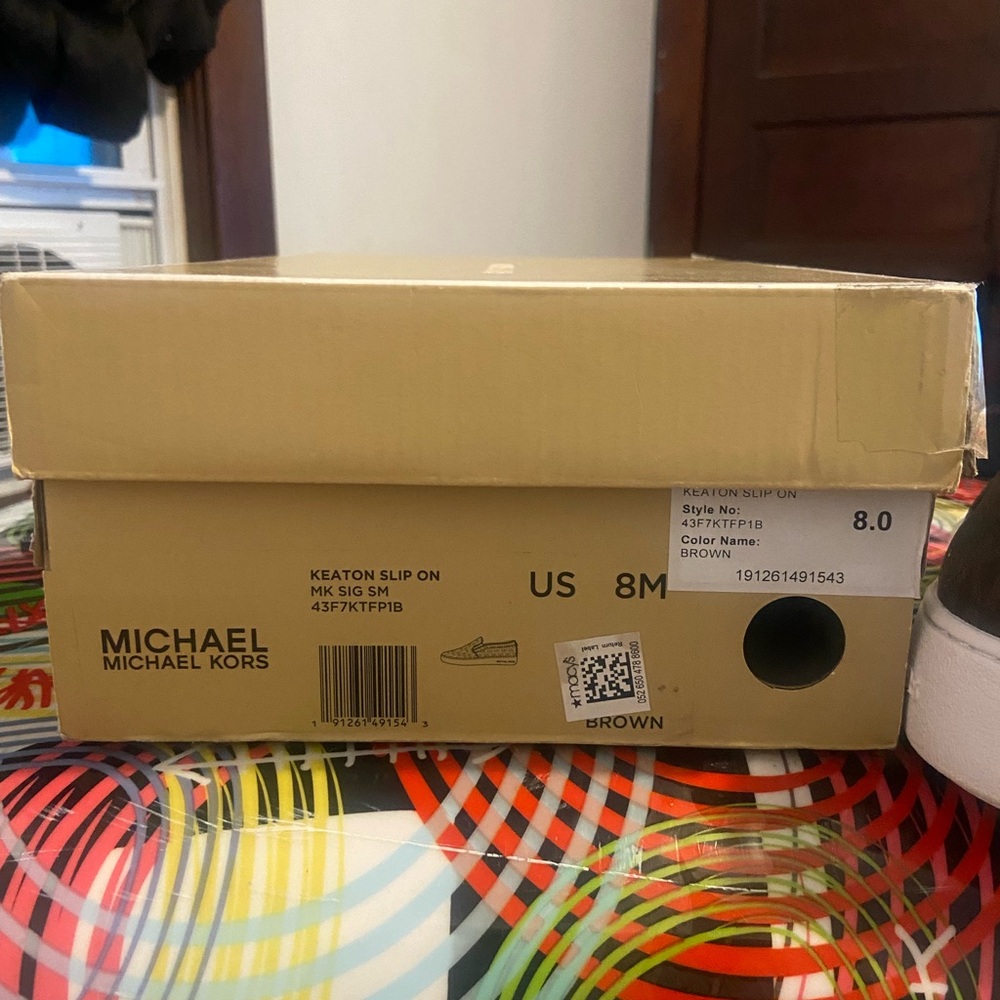 Michael Kors Brown Keaton Slip-On Shoes